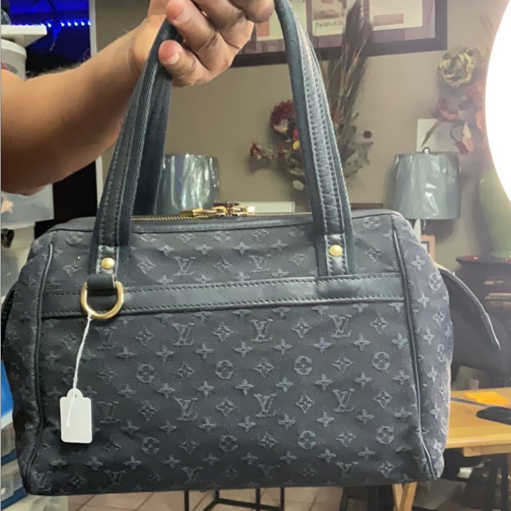 Louis Vuitton Blue Satchel with Monogram Design